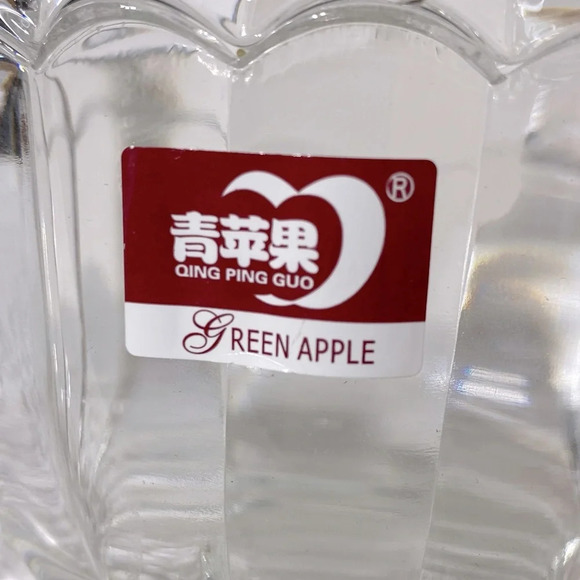 Vintage Deli Qing Ping Guo Green Apple Clear  Glass Trinket Dish & Lid - Picture 6 of 16
